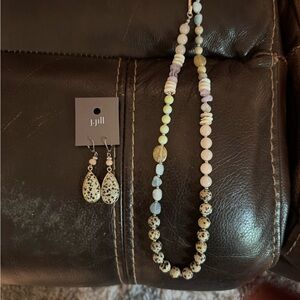 J. Jill Speckled and Pastel Beaded Necklace Set. Necklace 14-16 inches.